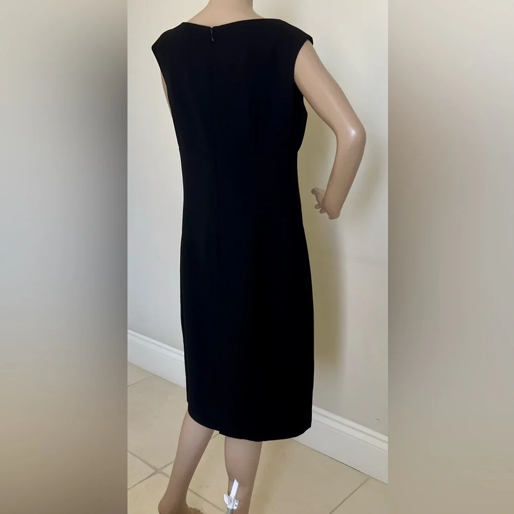 Maggy London Black Midi Dress with Satin Bow - Picture 4 of 9